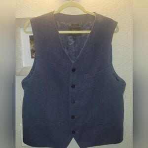 JoS. A. Bank‎ Reserve Mens Vest XL Tailored Fit Blue Herringbone